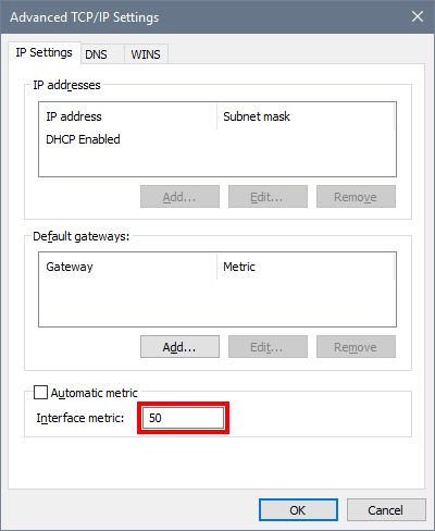 Advanced TCP/IP Settings