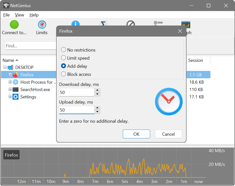 Setting latency/delay