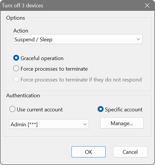 Remote suspend options