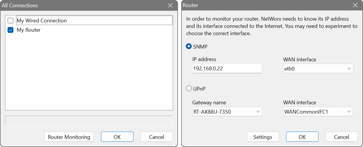 Setting up router monitoring