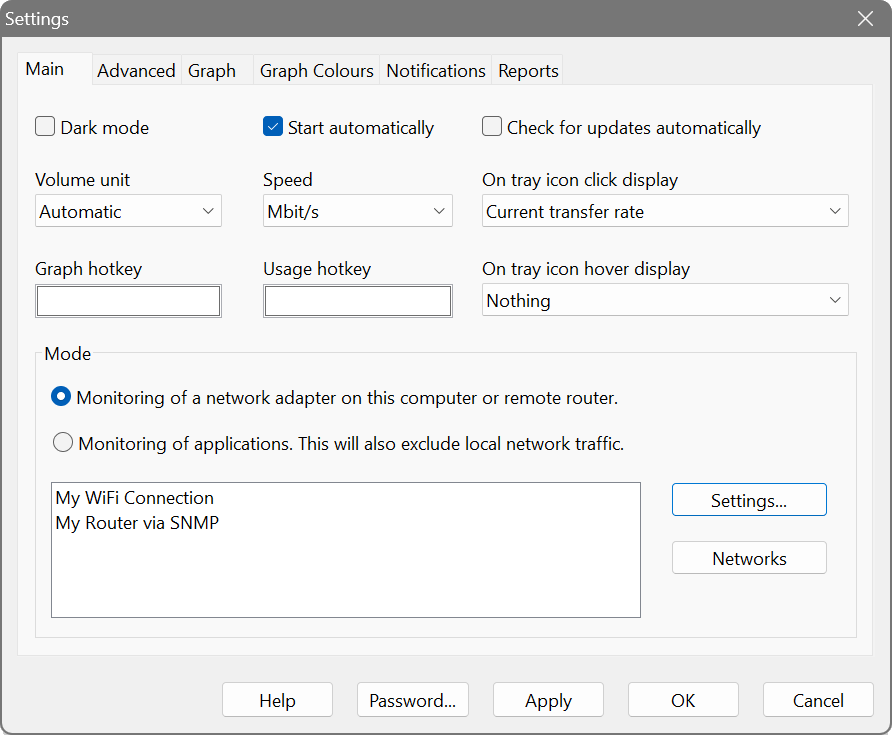 General settings