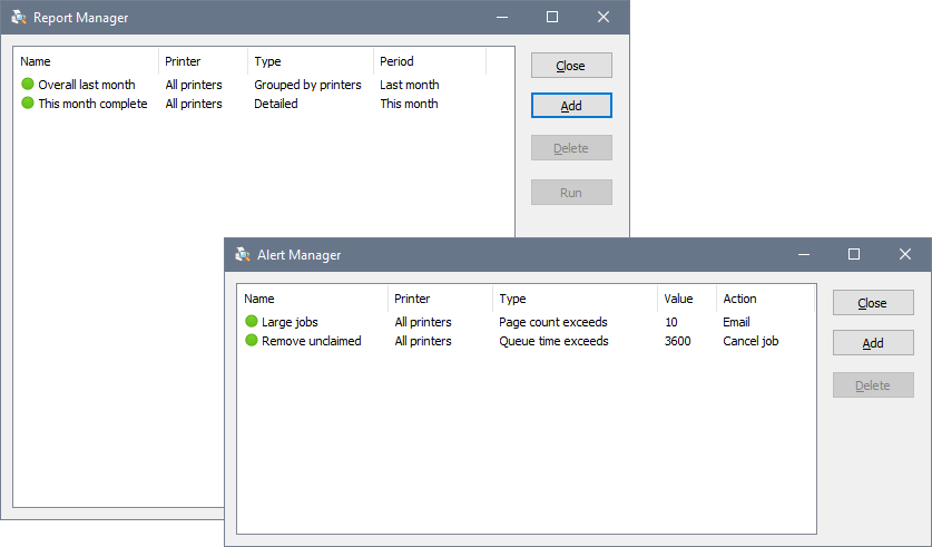 Print Inspector - Report Manager and Alert Manager