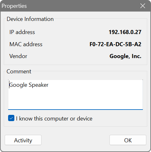 Evaluating devices found by the scan